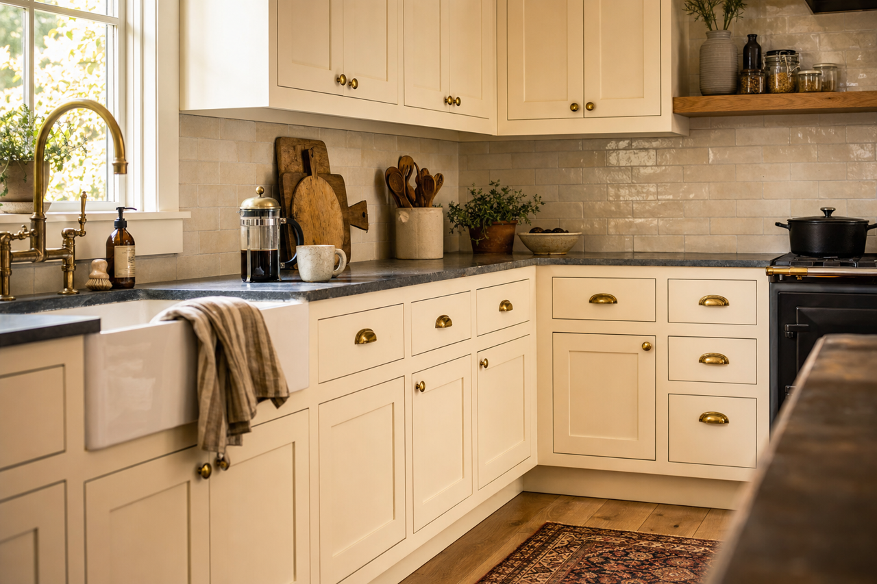 Fossil by Benjamin Moore on cabinets