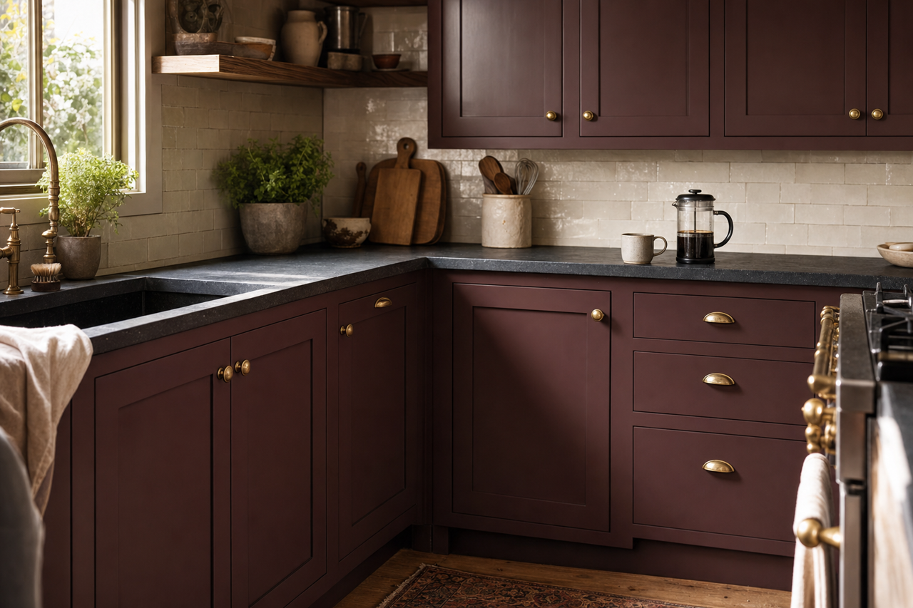 Caponata by Benjamin Moore on cabinets