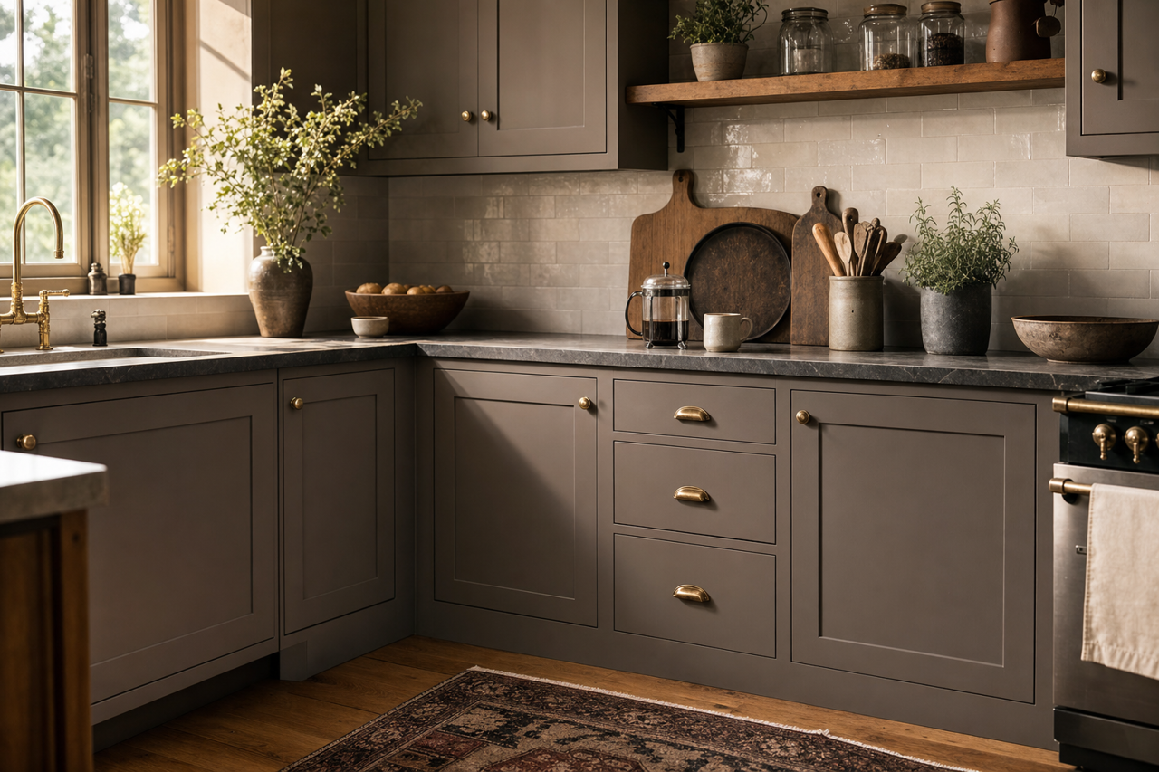 Silhouette by Benjamin Moore on cabinets