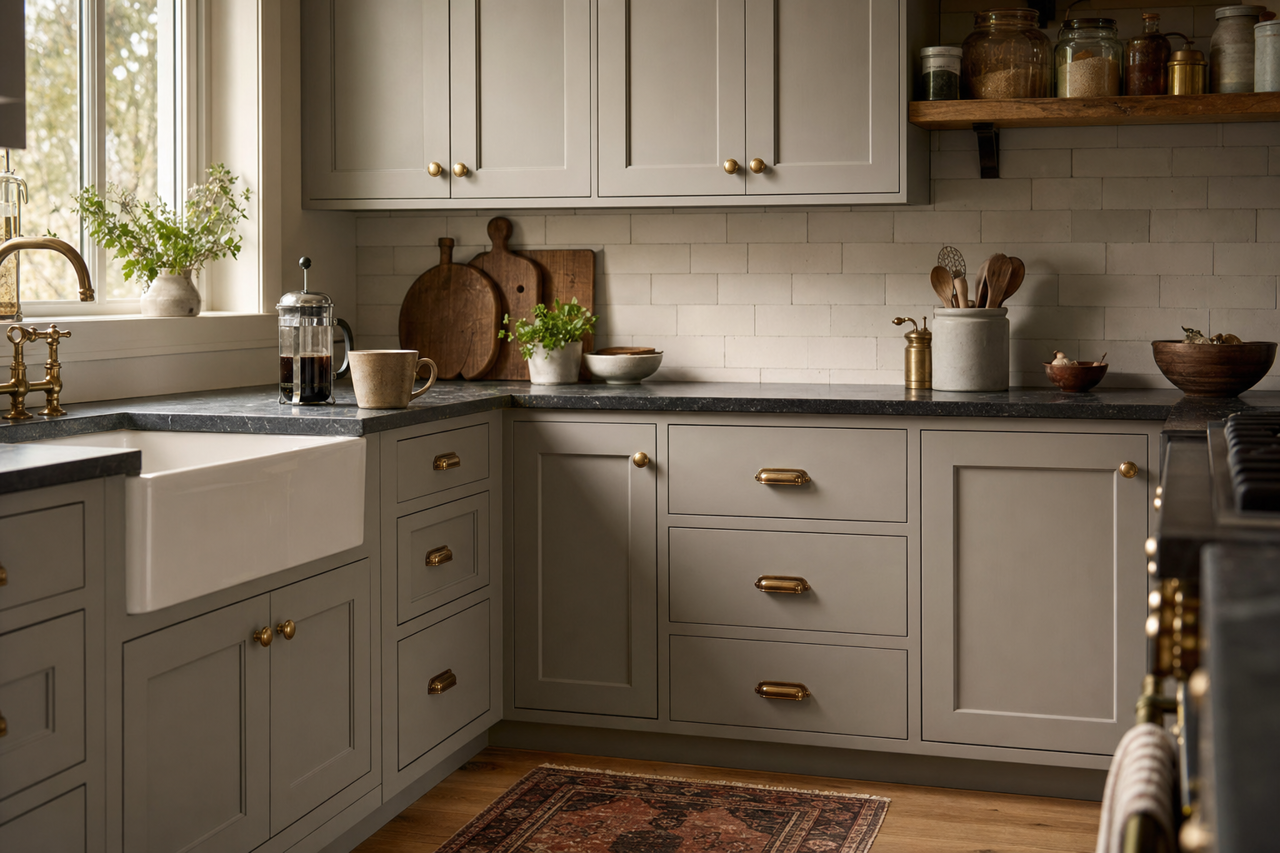 Fusion by Benjamin Moore on cabinets