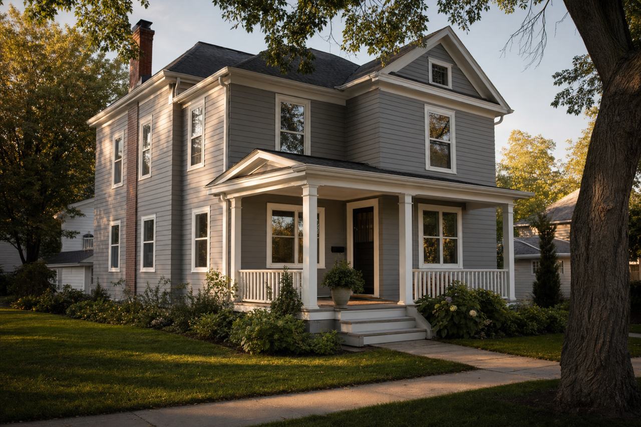 Cinder by Benjamin Moore on exterior