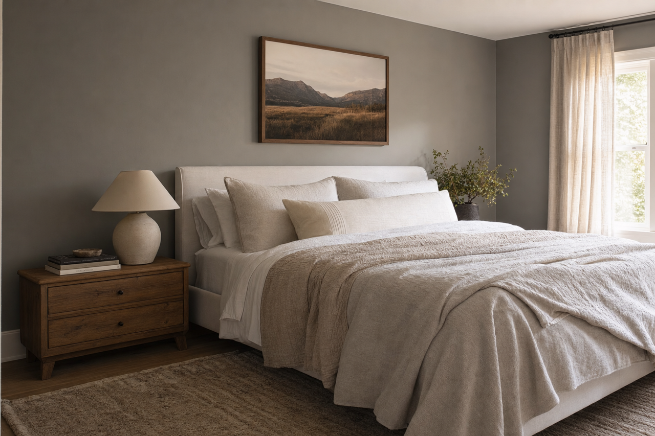 Cinder by Benjamin Moore on interiors