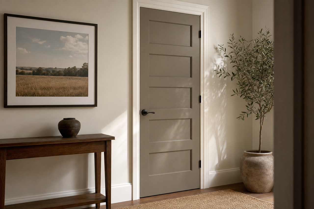 Sparrow by Benjamin Moore on interior-doors