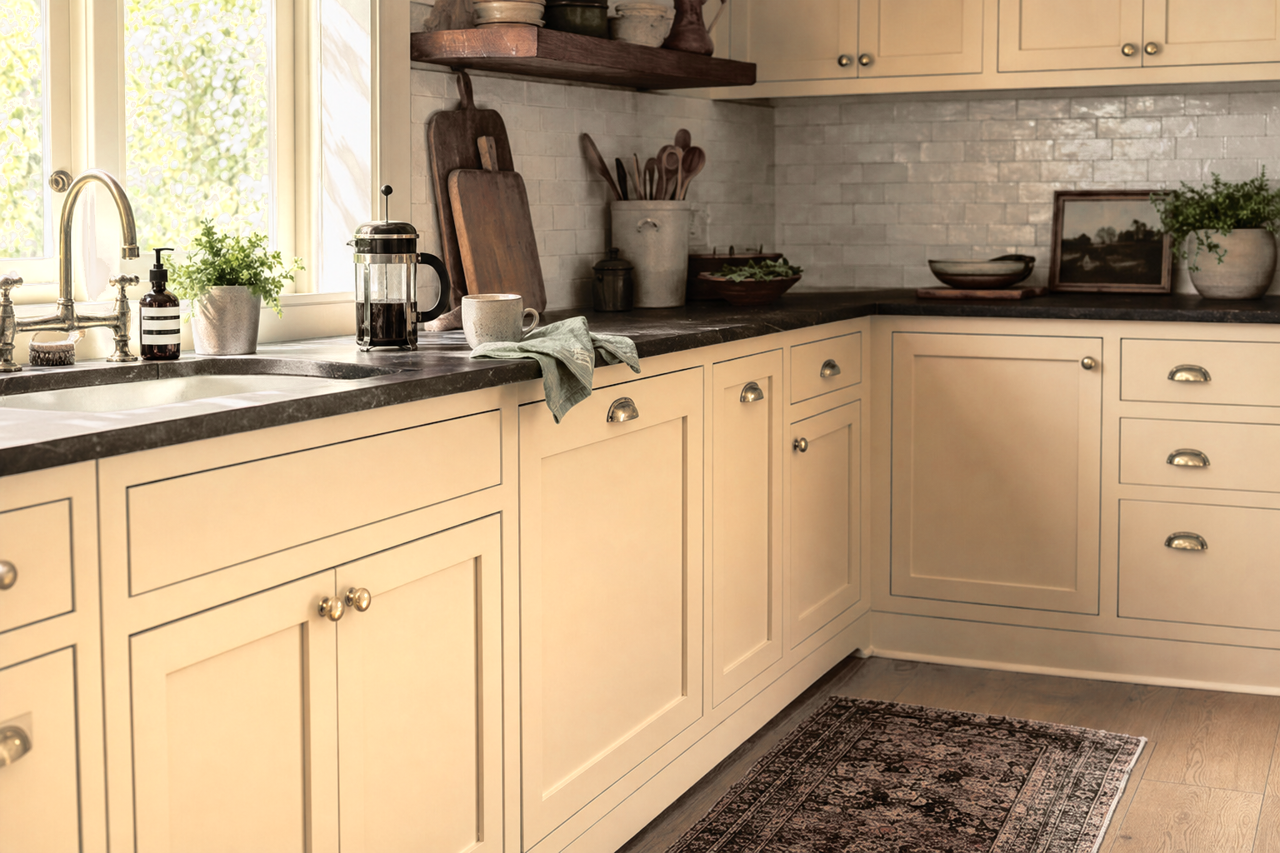 Harmony by Benjamin Moore on cabinets