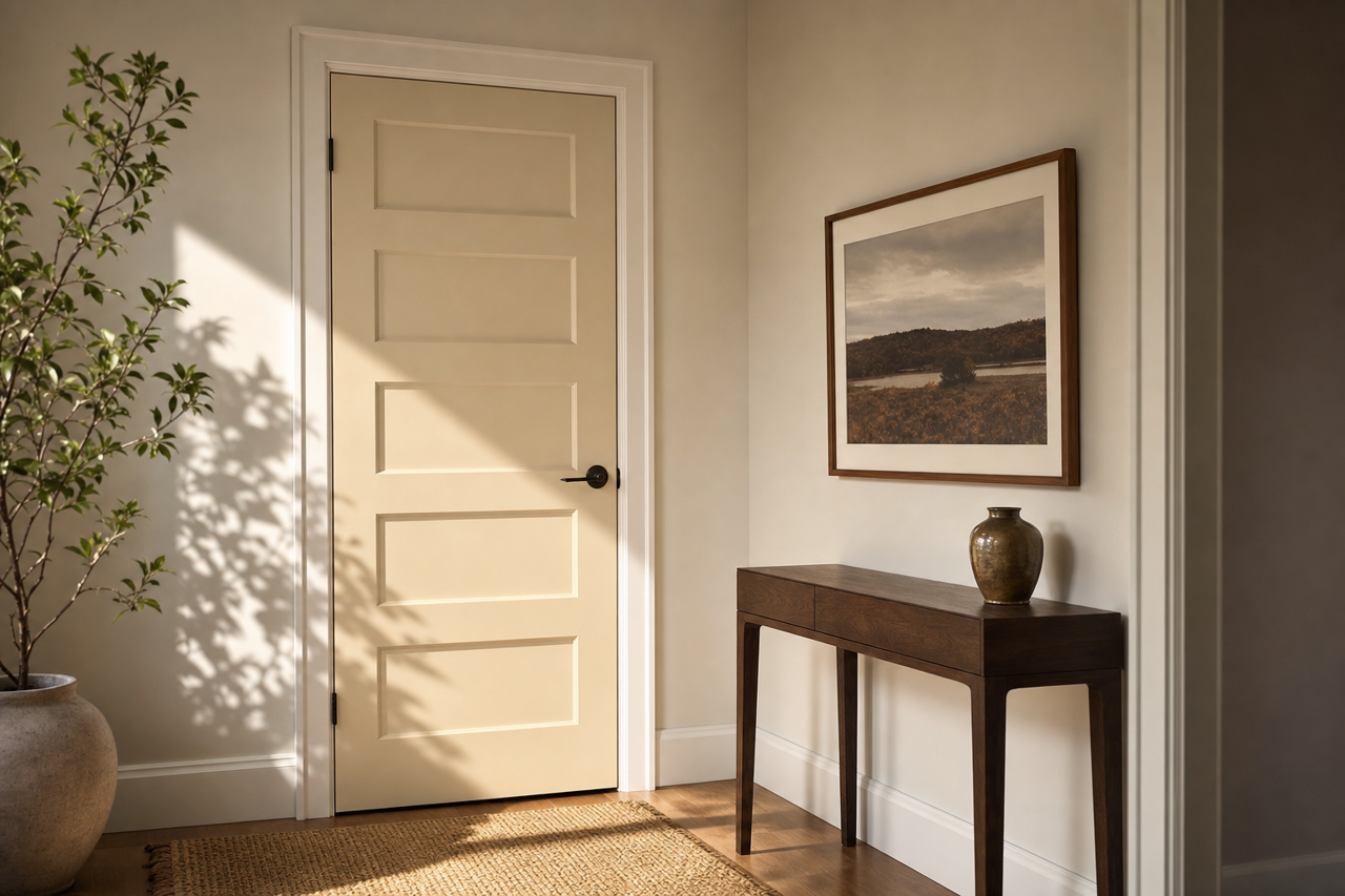 Hush by Benjamin Moore on interior-doors