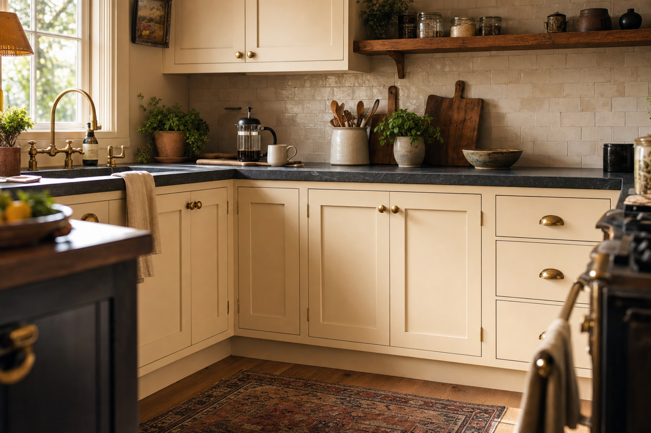 Muslin by Benjamin Moore on cabinets