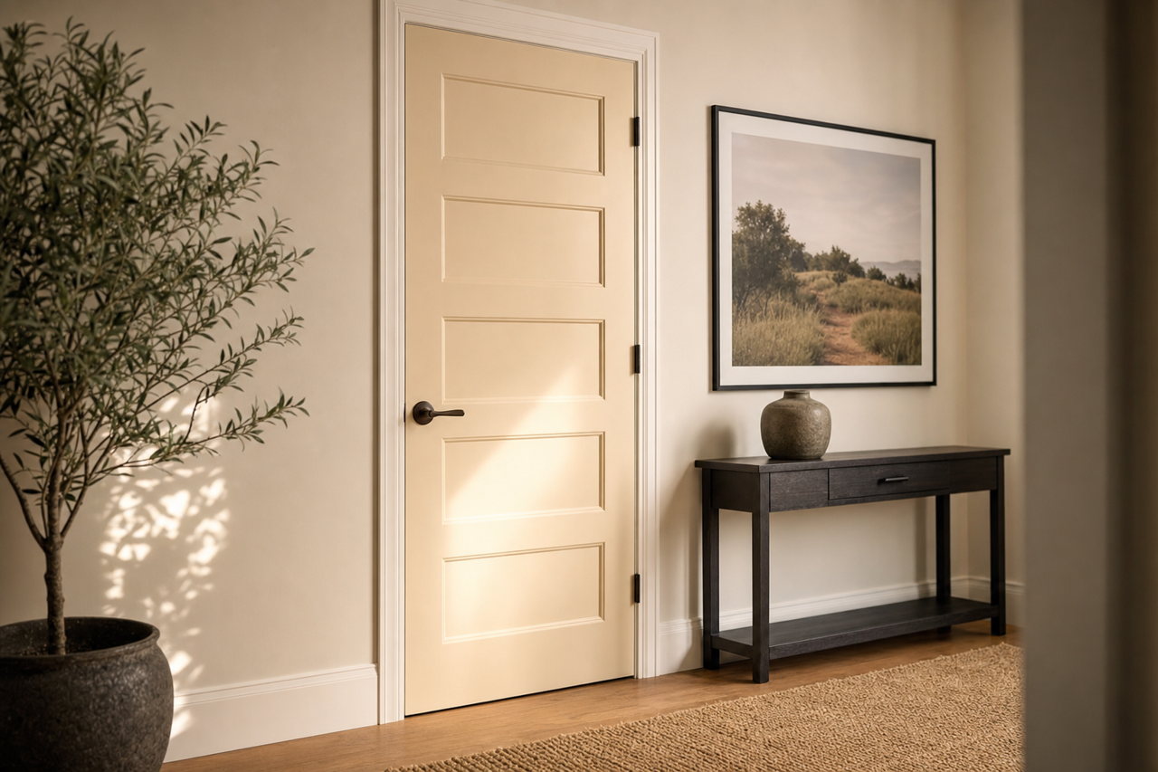 Muslin by Benjamin Moore on interior-doors