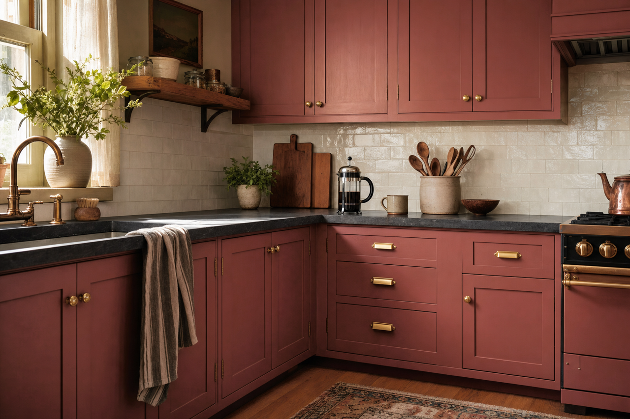 Boxcar by Benjamin Moore on cabinets