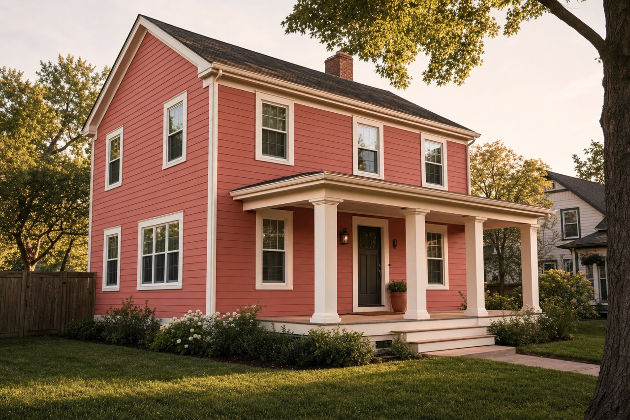 Red by Benjamin Moore on exterior