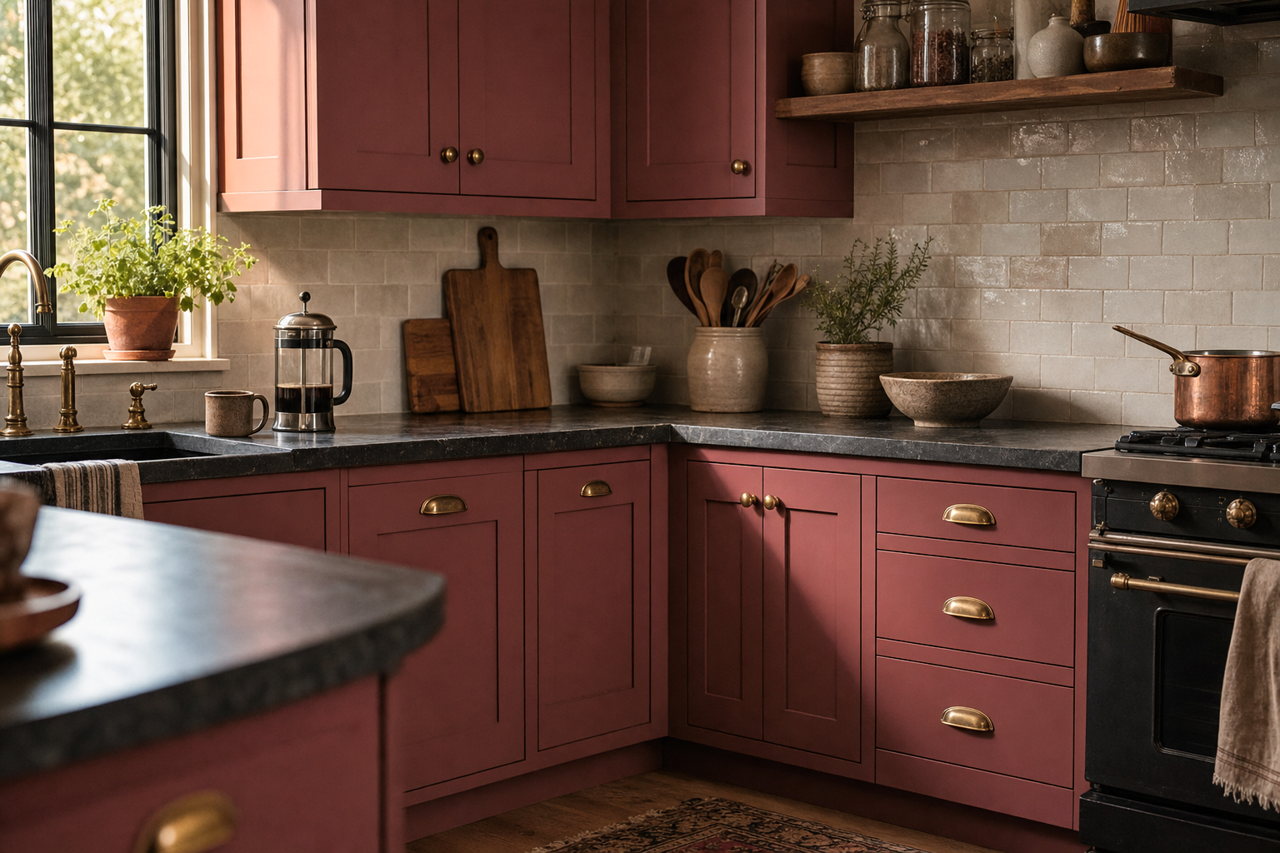 Laurentian by Benjamin Moore on cabinets