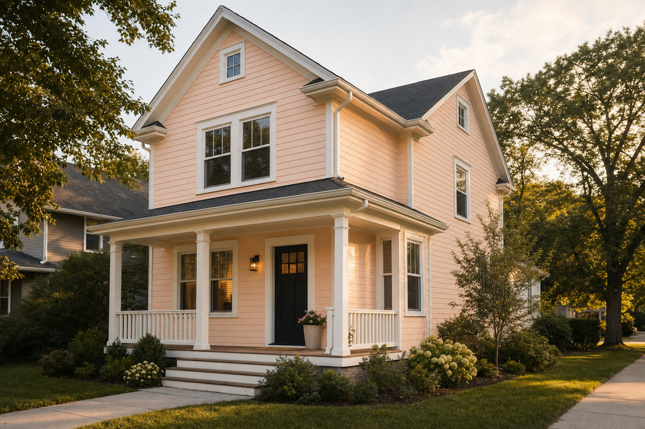 Pink by Benjamin Moore on exterior