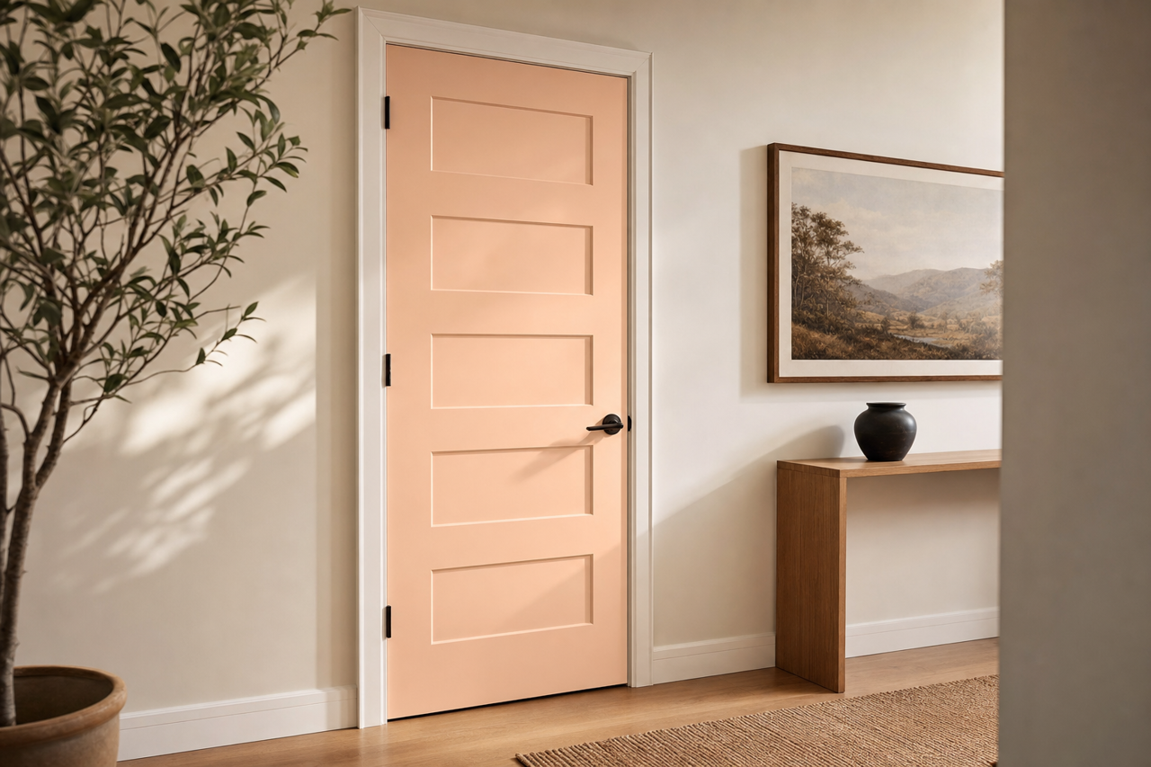 Pink by Benjamin Moore on interior-doors