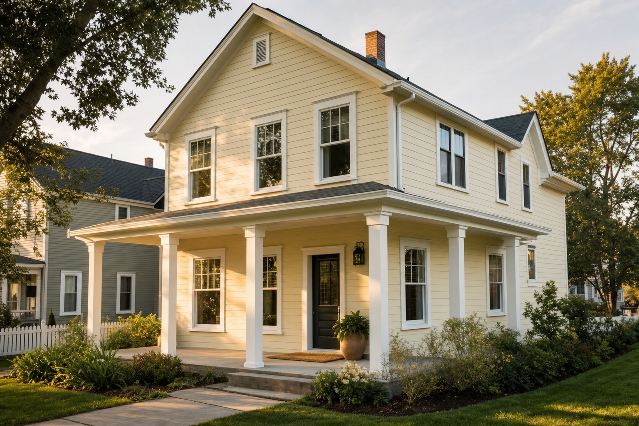 White by Benjamin Moore on exterior