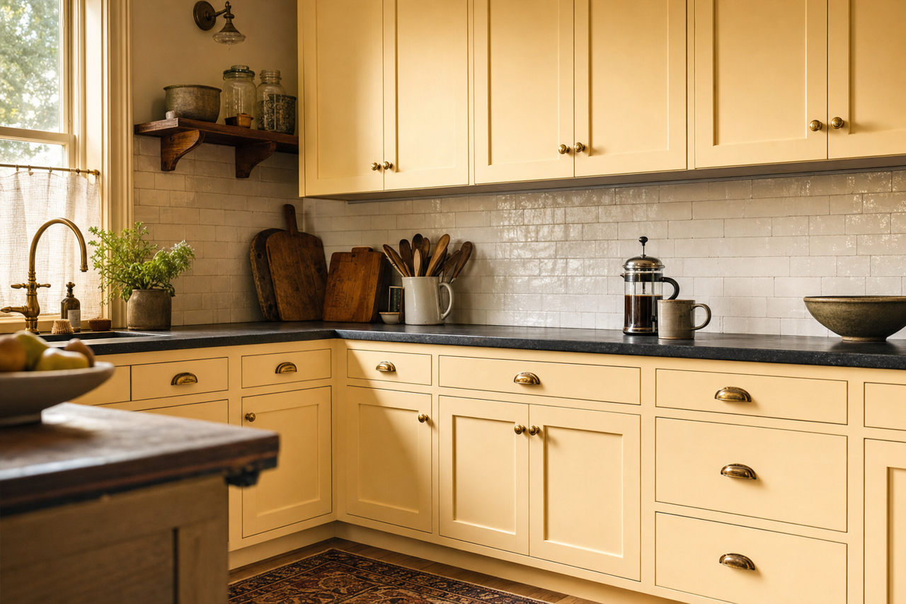 Honey by Benjamin Moore on cabinets