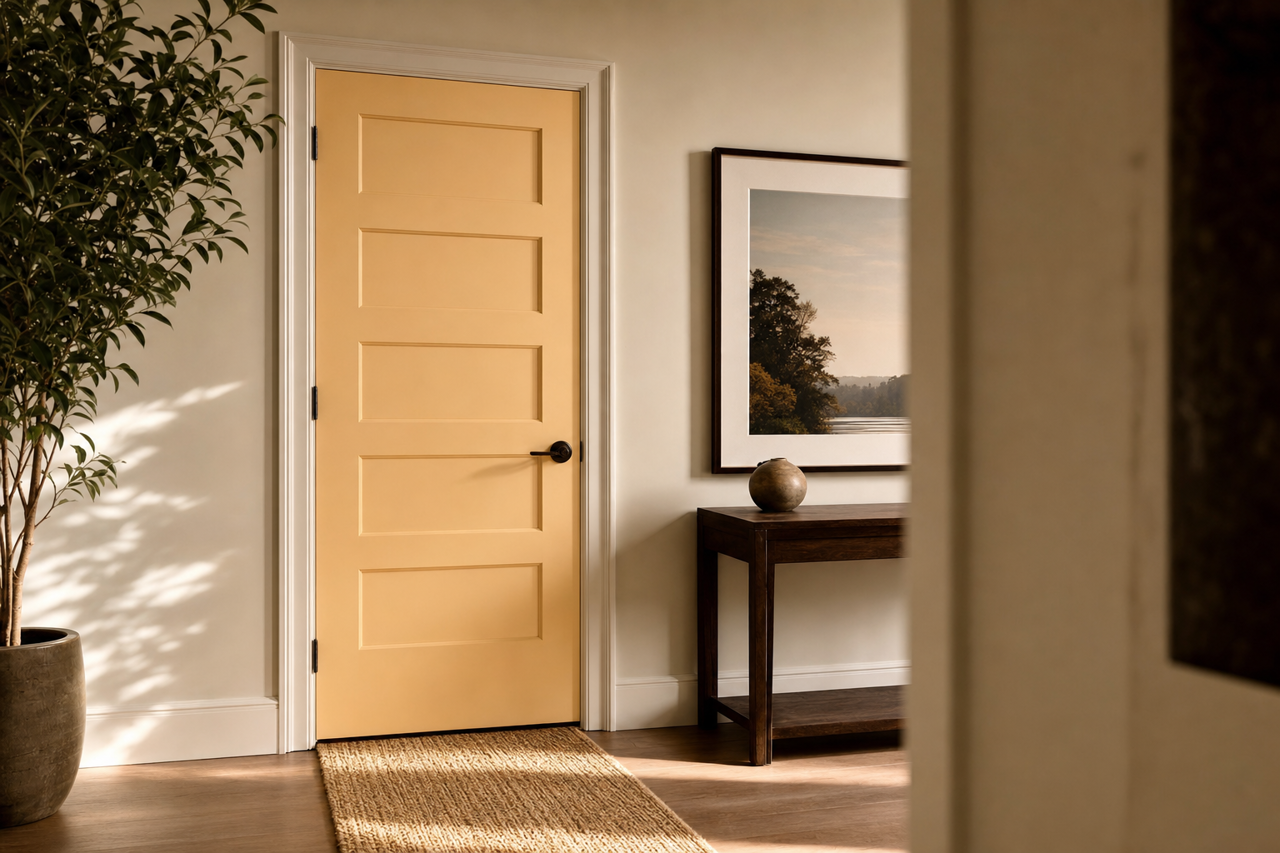 Honey by Benjamin Moore on interior-doors