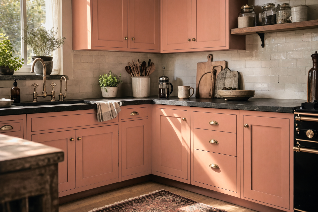 Bed by Benjamin Moore on cabinets