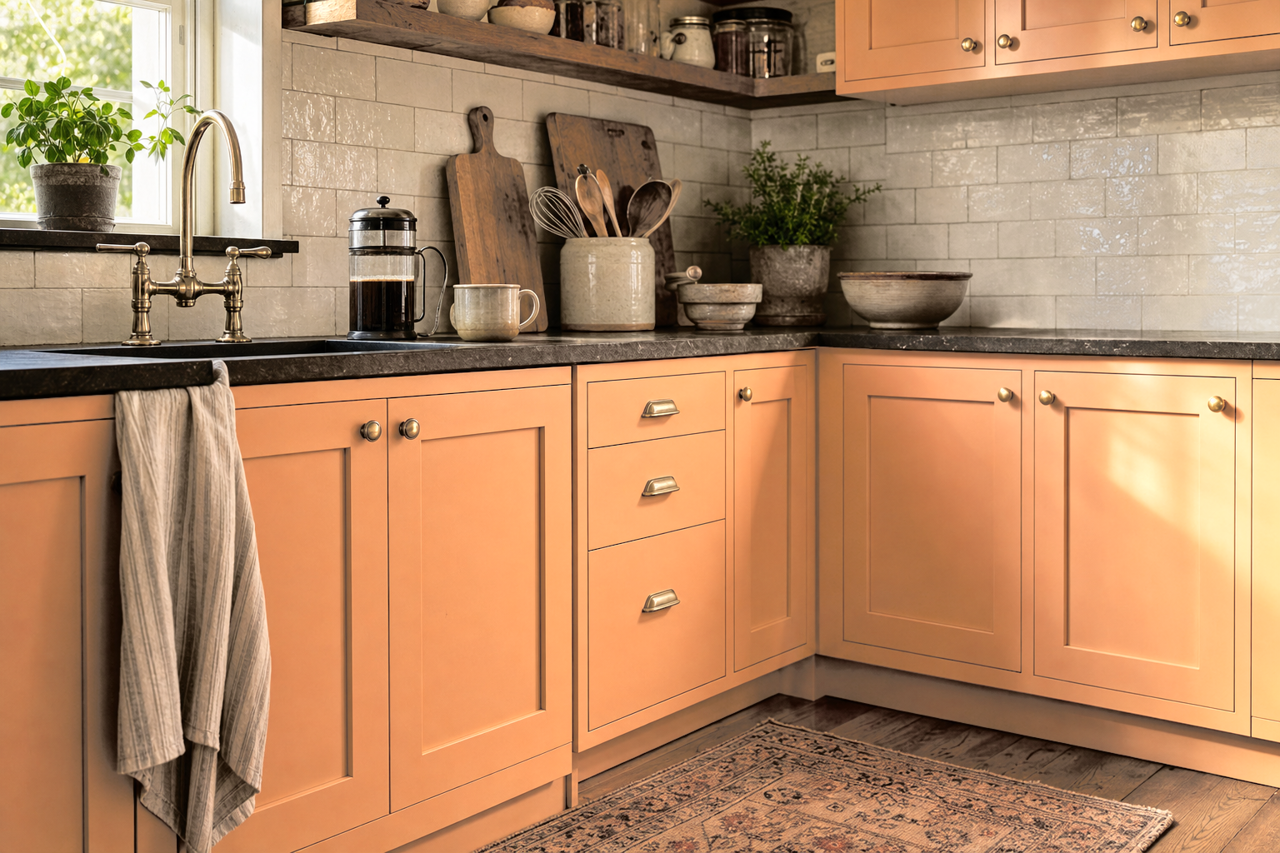Indian by Benjamin Moore on cabinets