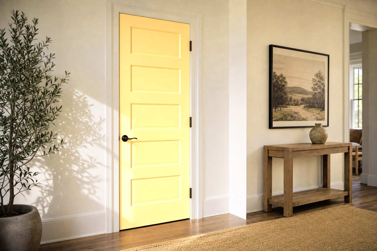 Golden by Benjamin Moore on interior-doors