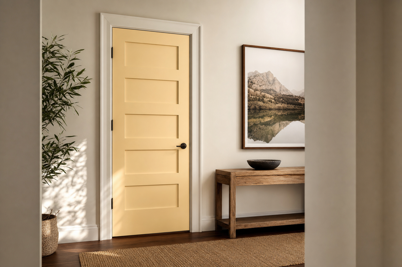 Butter by Benjamin Moore on interior-doors