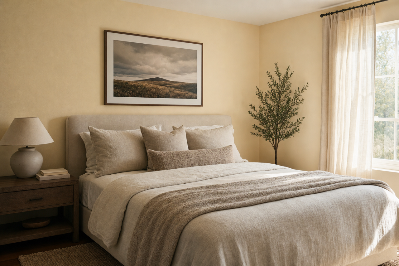 Wheat by Benjamin Moore on interiors