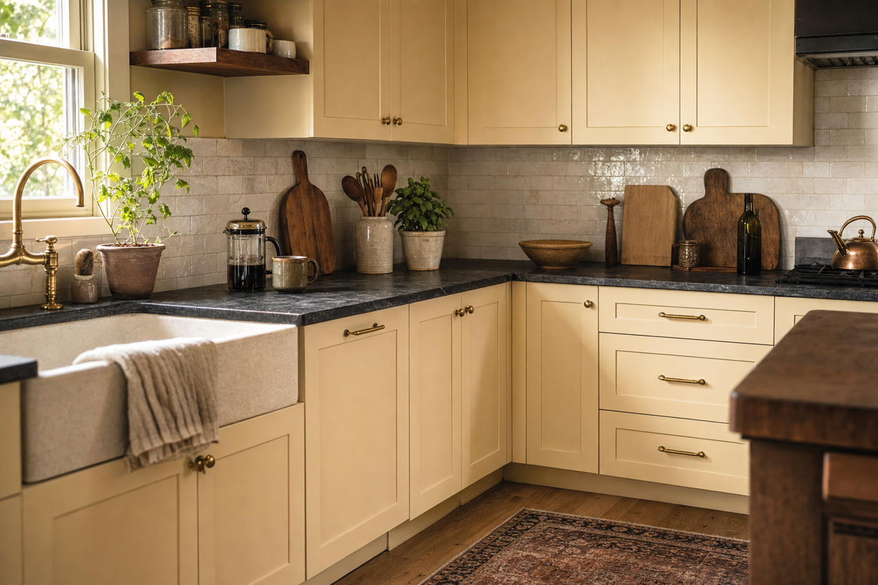 Delaware by Benjamin Moore on cabinets