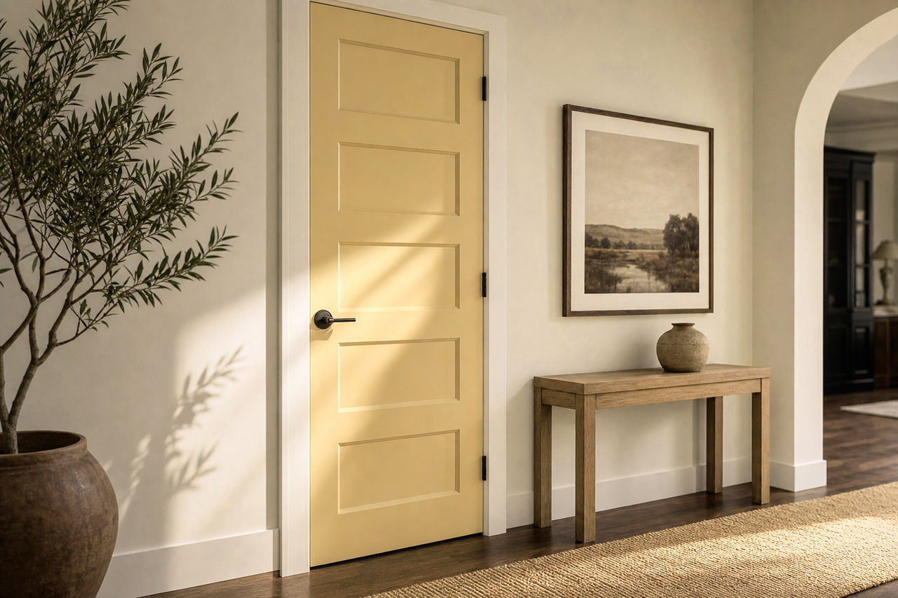 Late by Benjamin Moore on interior-doors