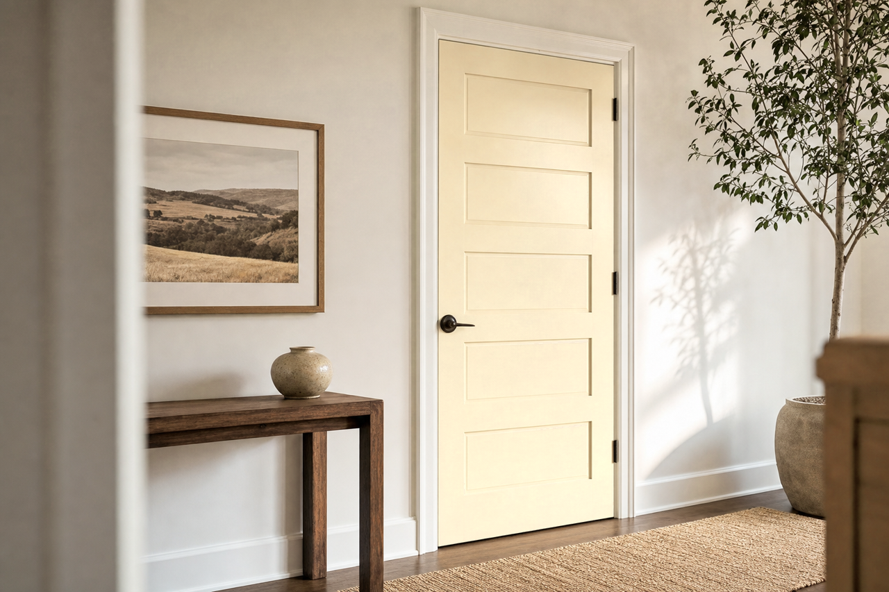 Vichyssoise by Benjamin Moore on interior-doors