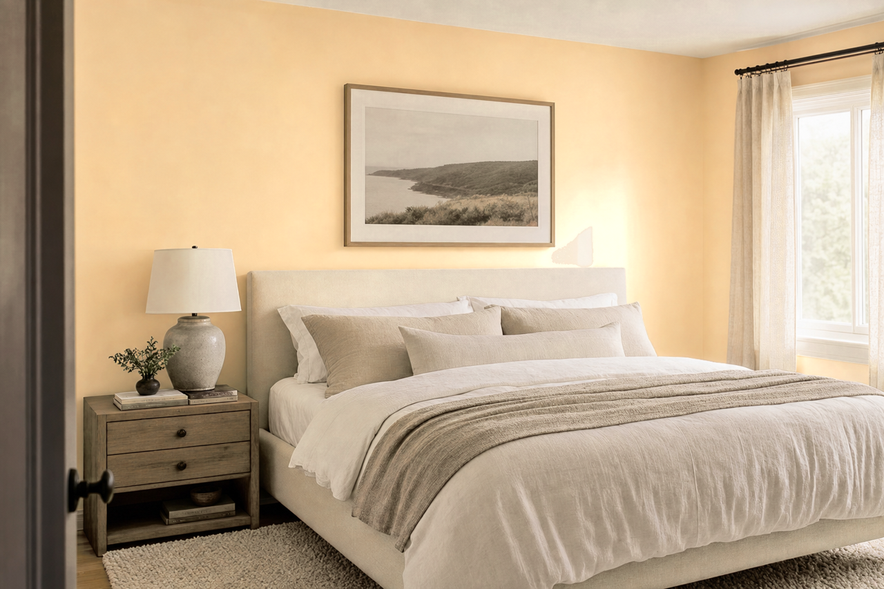 Papaya by Benjamin Moore on interiors