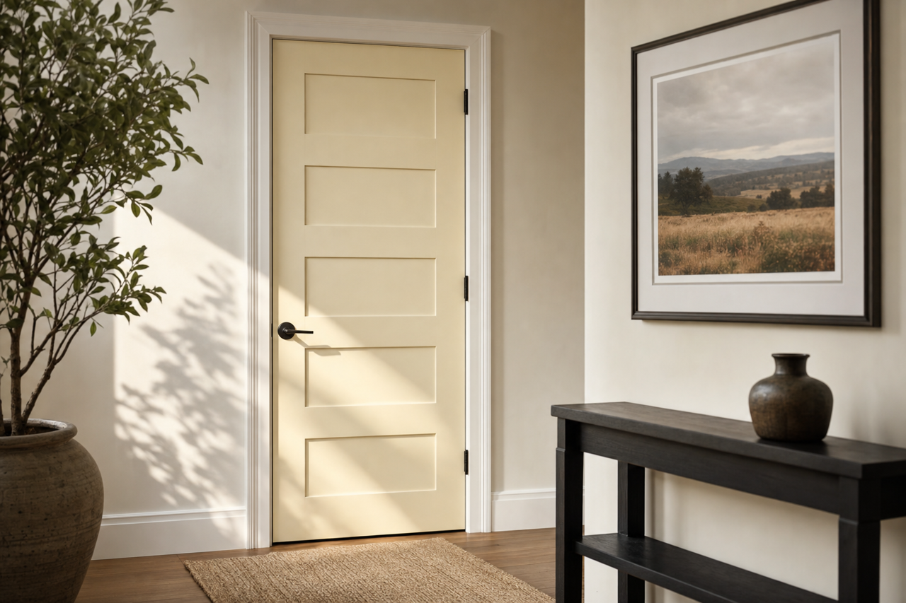 Seaspray by Benjamin Moore on interior-doors