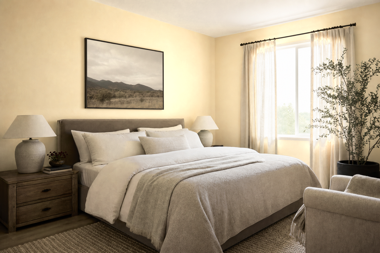 Almond by Benjamin Moore on interiors