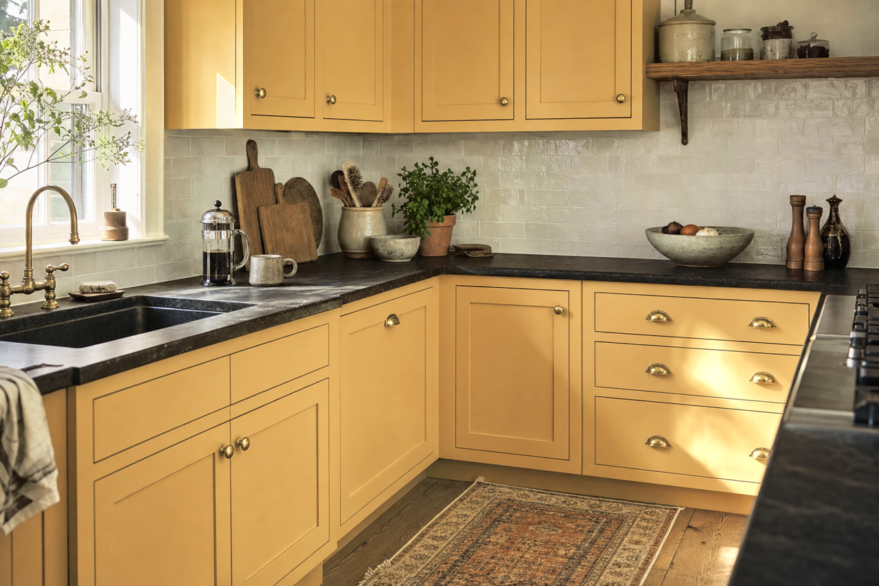 Sombrero by Benjamin Moore on cabinets