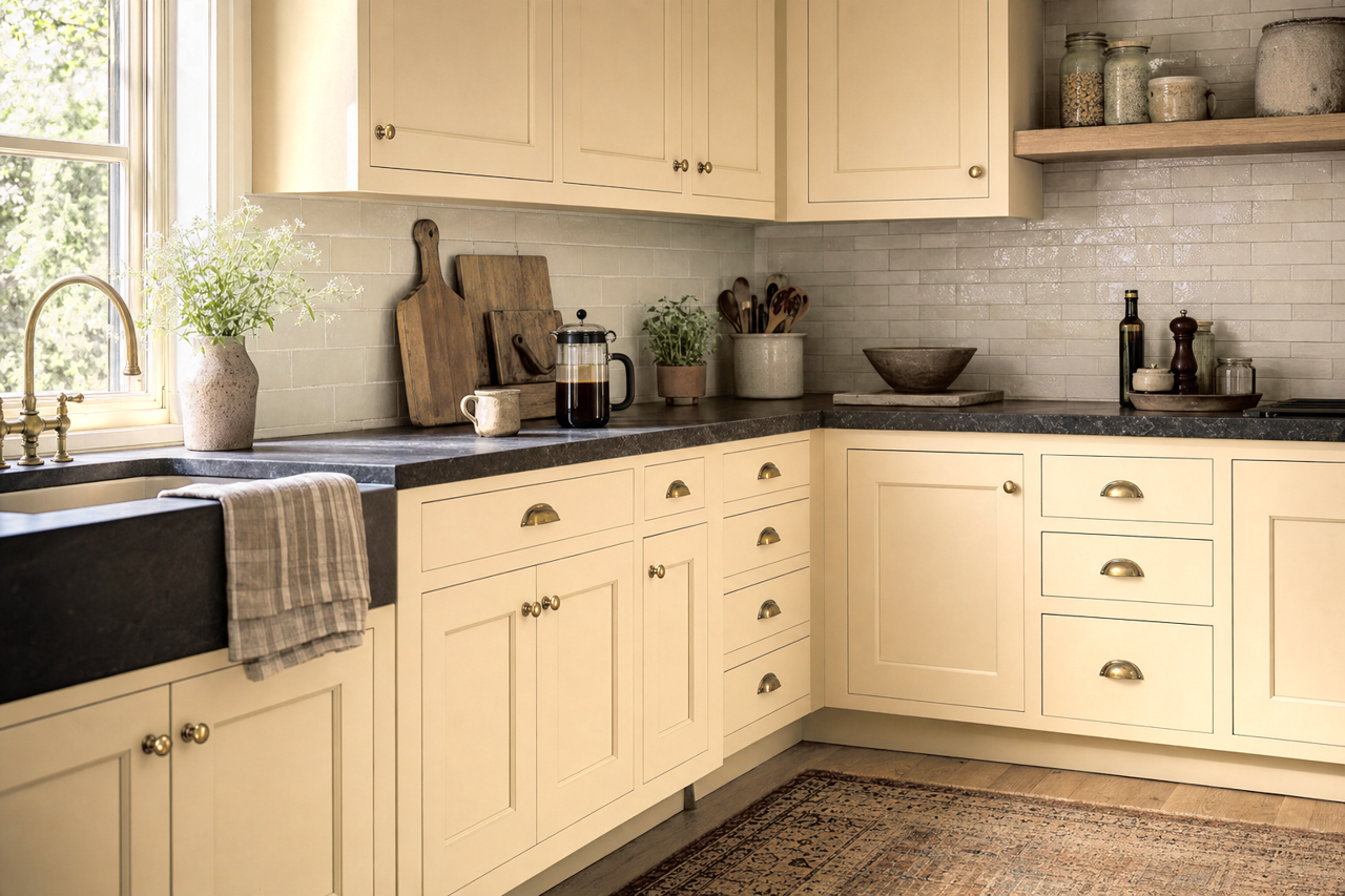 Cable by Benjamin Moore on cabinets