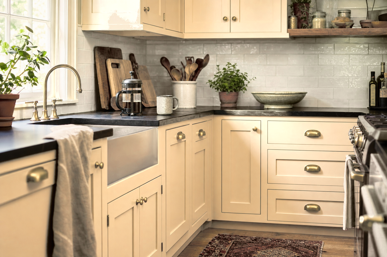 Thousand by Benjamin Moore on cabinets