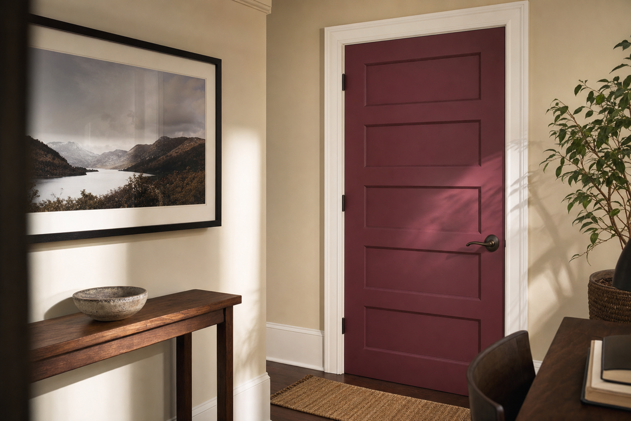 Radicchio by Benjamin Moore on interior-doors
