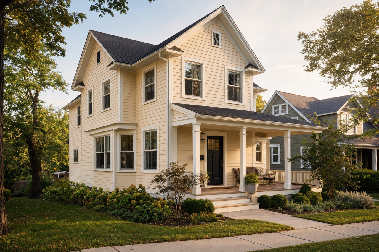 Lambskin by Benjamin Moore on exterior