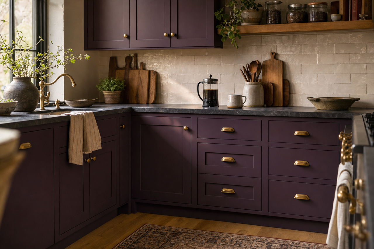 Peerage by Benjamin Moore on cabinets