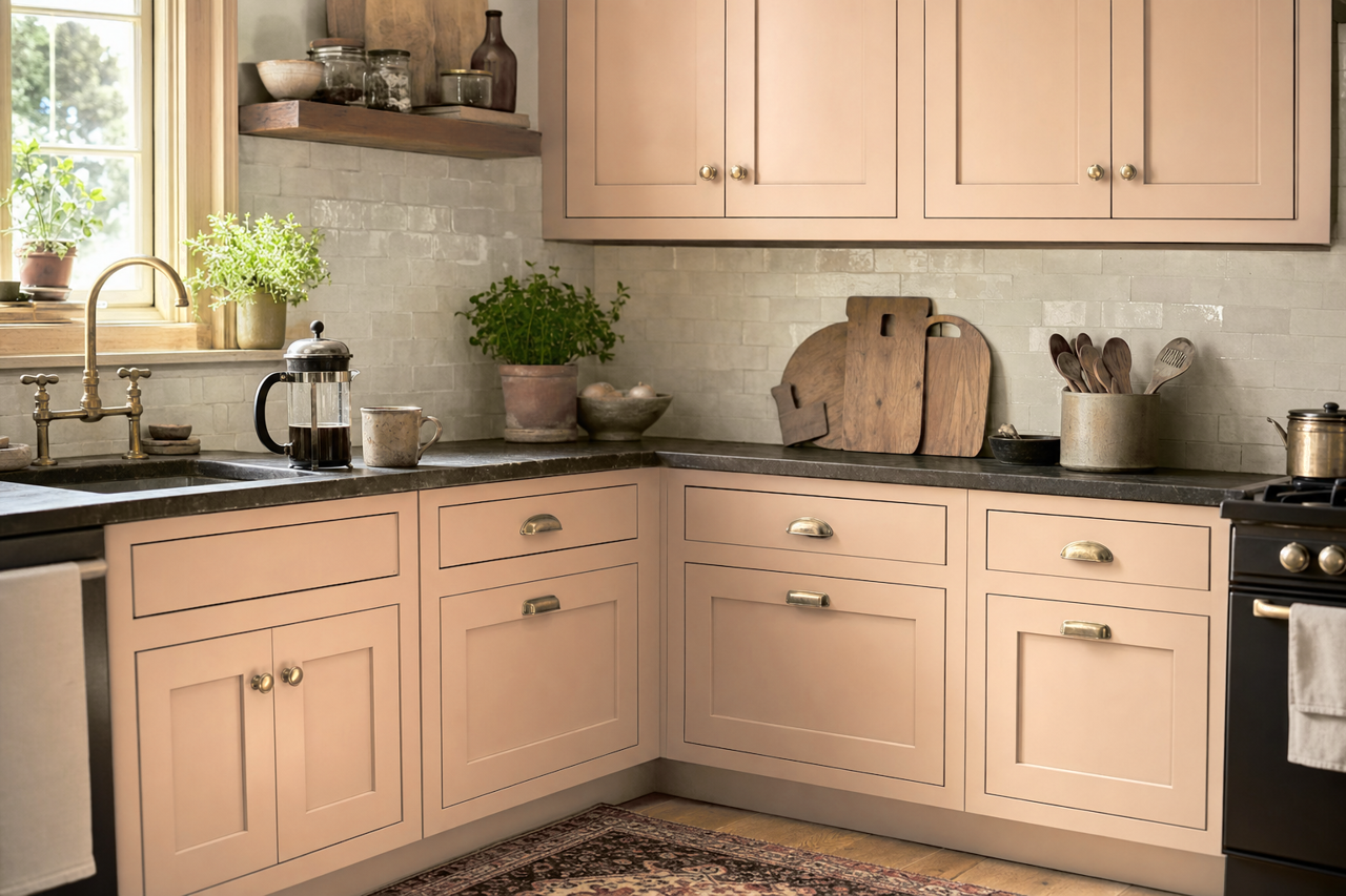 Nubuck by Benjamin Moore on cabinets