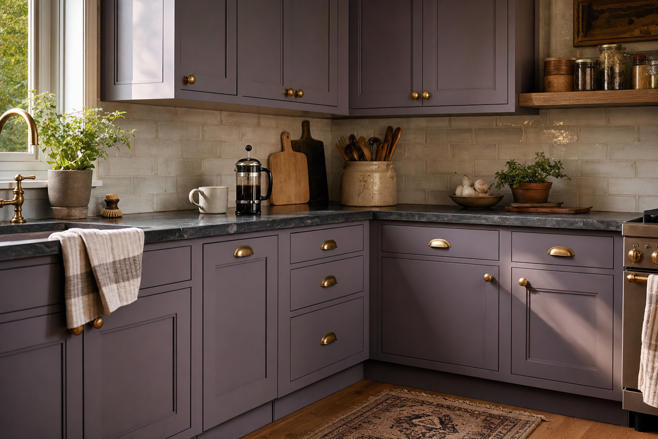 Nightfall by Benjamin Moore on cabinets