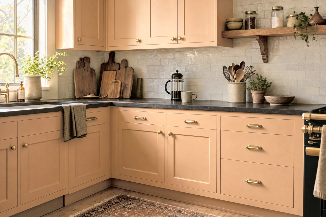 Toffee by Benjamin Moore on cabinets