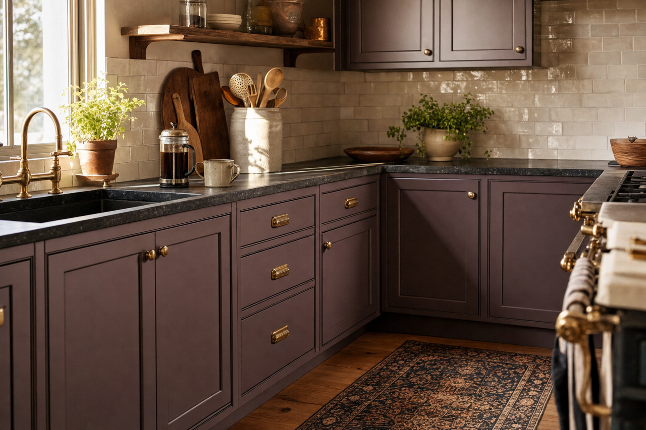 Camelot by Benjamin Moore on cabinets