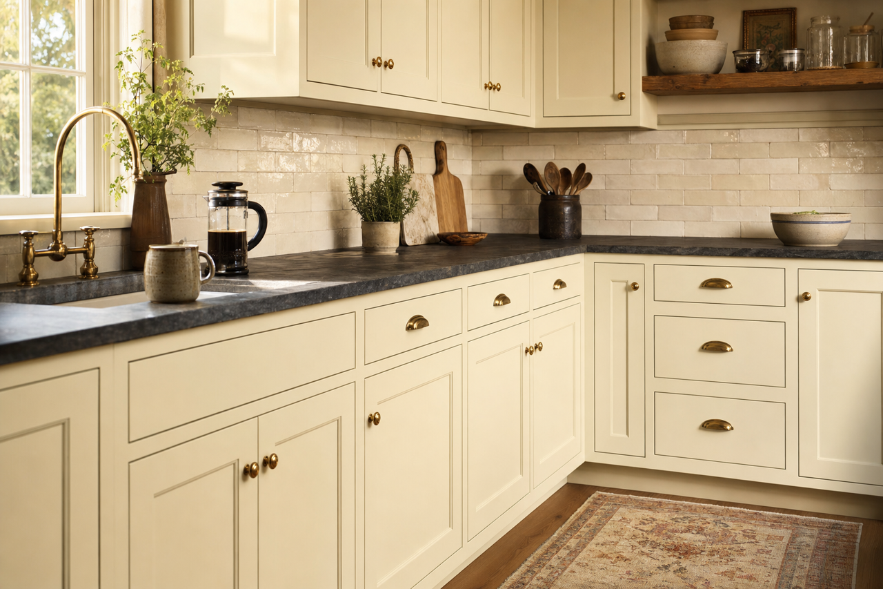 Cloud by Benjamin Moore on cabinets