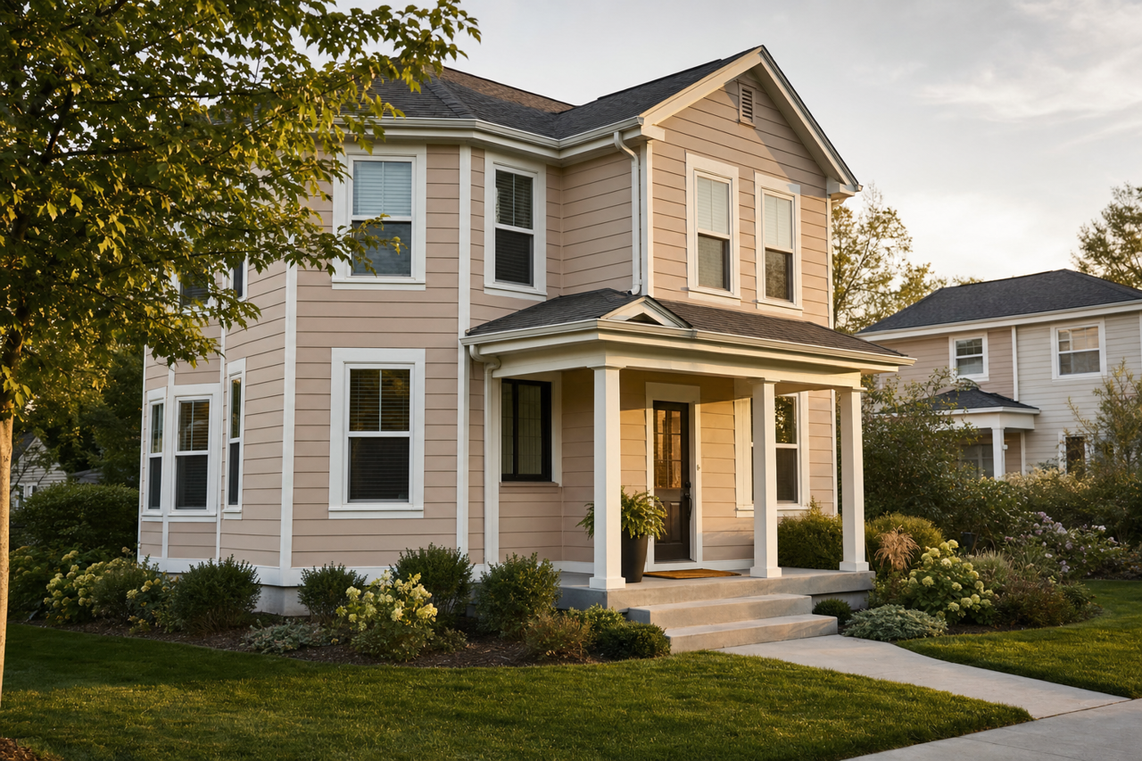 Pink by Benjamin Moore on exterior
