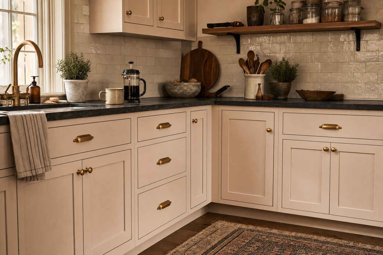 Old by Benjamin Moore on cabinets