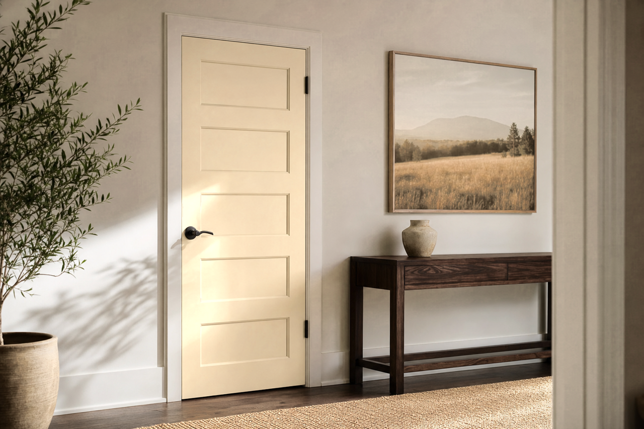 Moccasin by Benjamin Moore on interior-doors