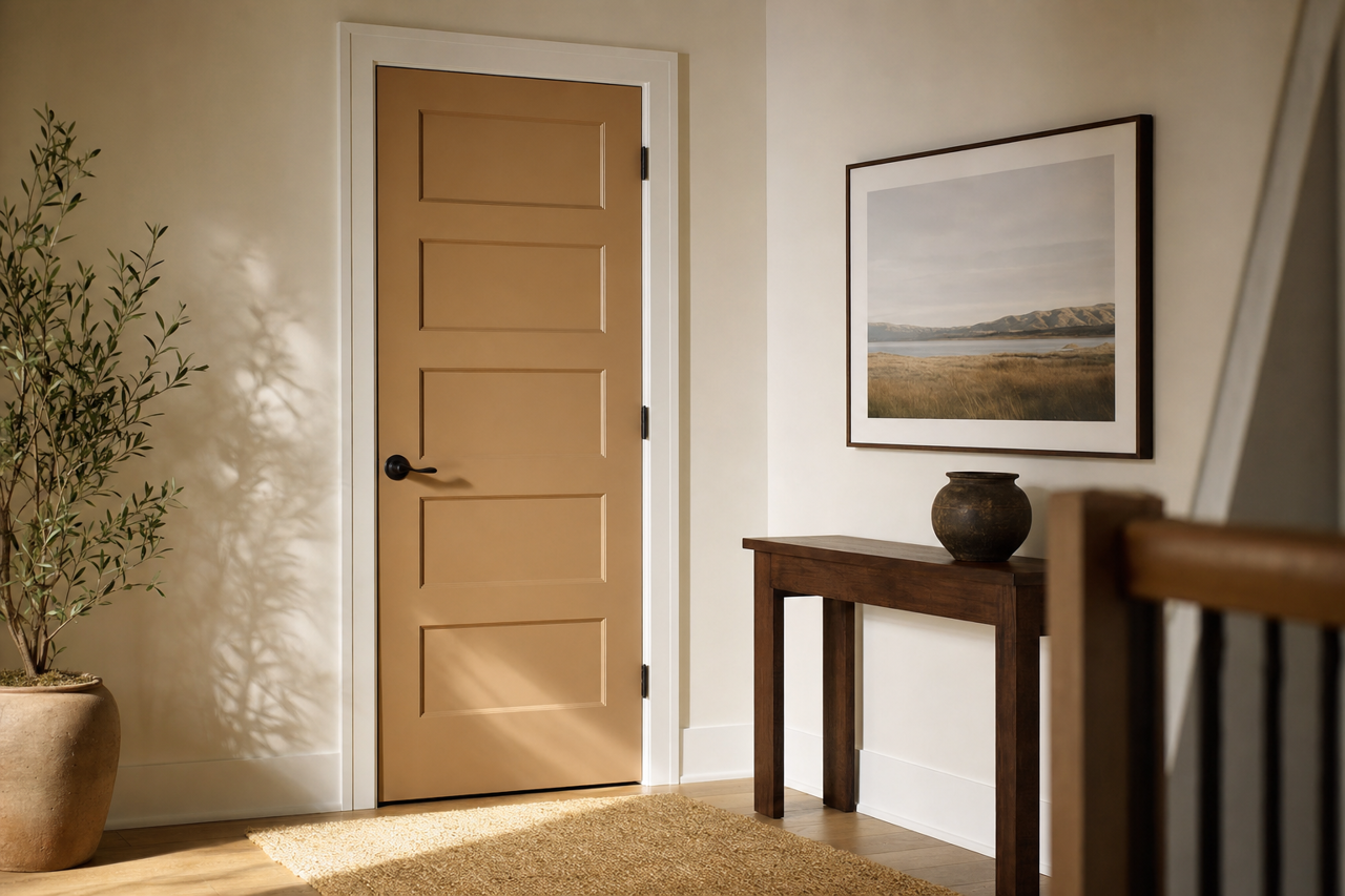 Caramel by Benjamin Moore on interior-doors