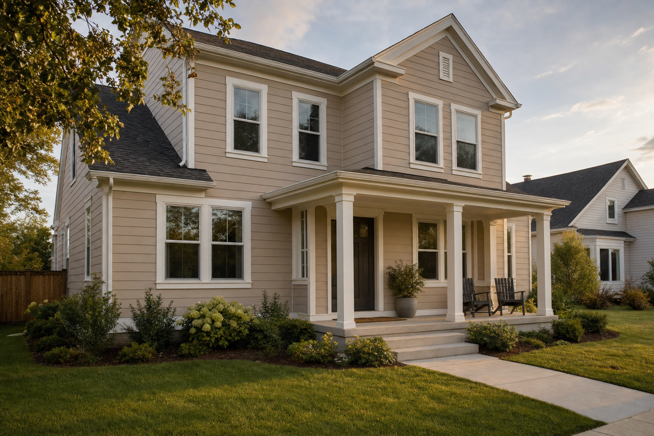 Cobblestone by Benjamin Moore on exterior
