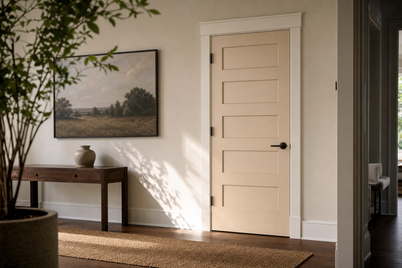 Mocha by Benjamin Moore on interior-doors