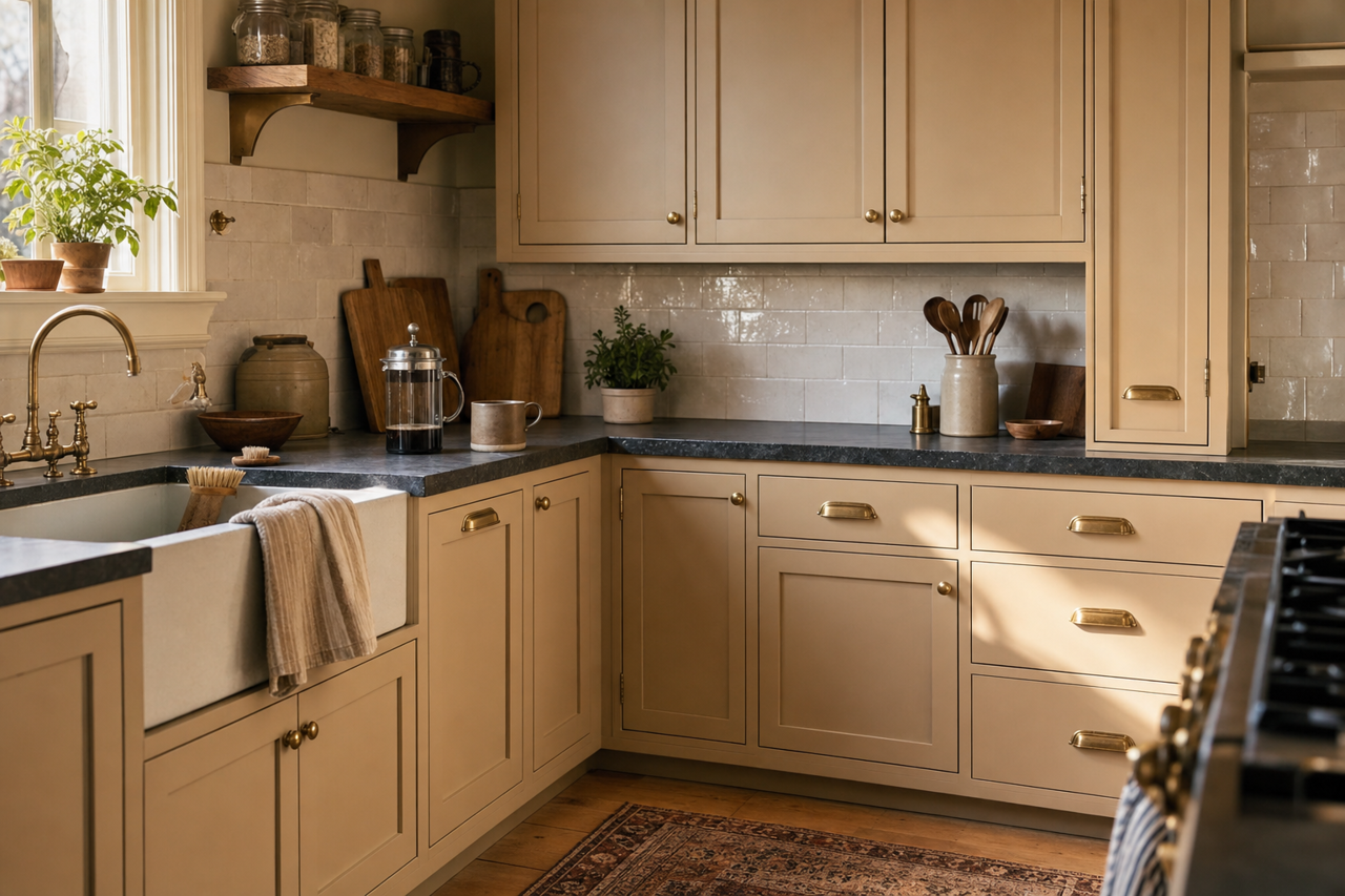 Rocky by Benjamin Moore on cabinets