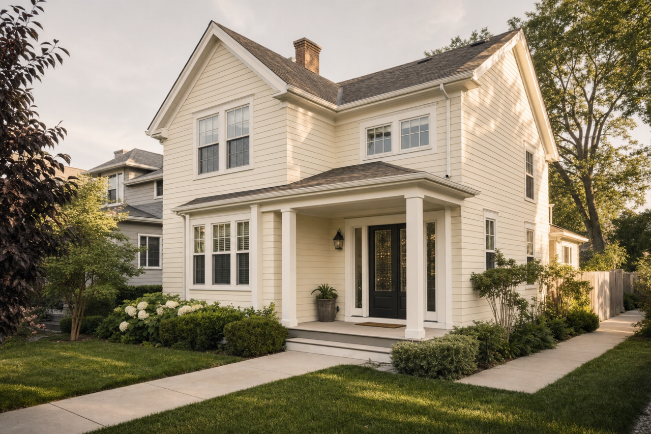 White by Benjamin Moore on exterior