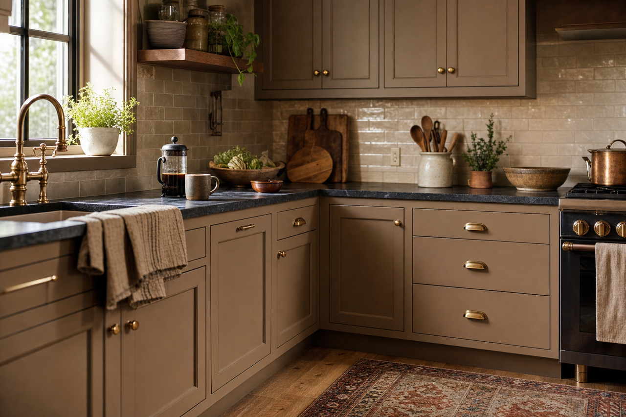 Buckhorn by Benjamin Moore on cabinets